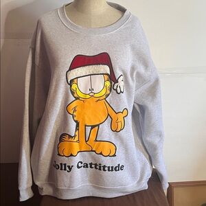 😄Christmas sweater Garfield Jolly Cattitude XL